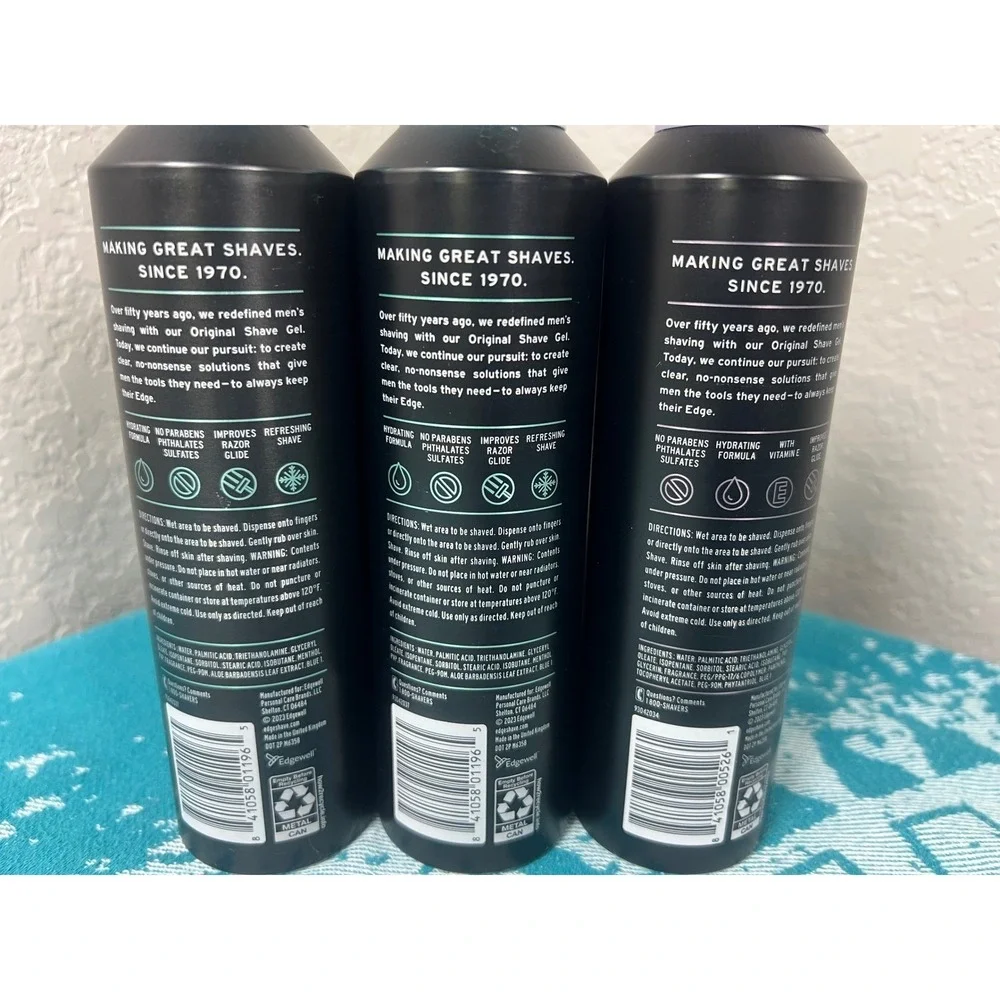 Edge Shave Gel Cooling Eucalyptus Tea Tree & Extra Moisturizing Vitamin E 3 Pack
